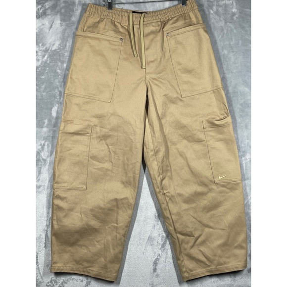 Nike Life Cargo Utility Pants Anthracite Khaki Relaxed Fit Drawstring Men's M